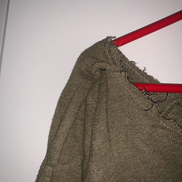 đź’“Off-the-shoulder olive hobo sweater - Picture 4 of 4